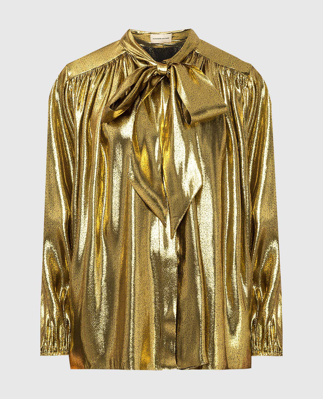 

Silk blouse with lurex and drapery ALEXANDRE VAUTHIER, Golden