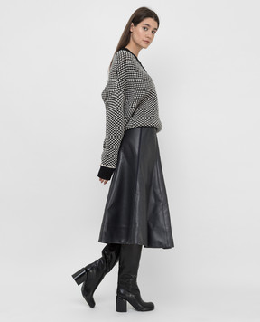 Jil Sander Leather midi skirt JSPT653570WTL01019