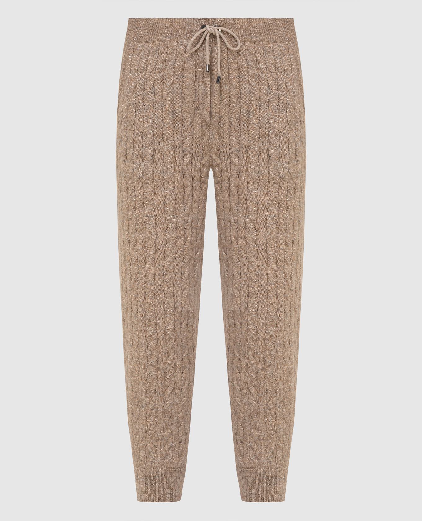 Beige trousers with lurex and textured pattern brunello cucinelli