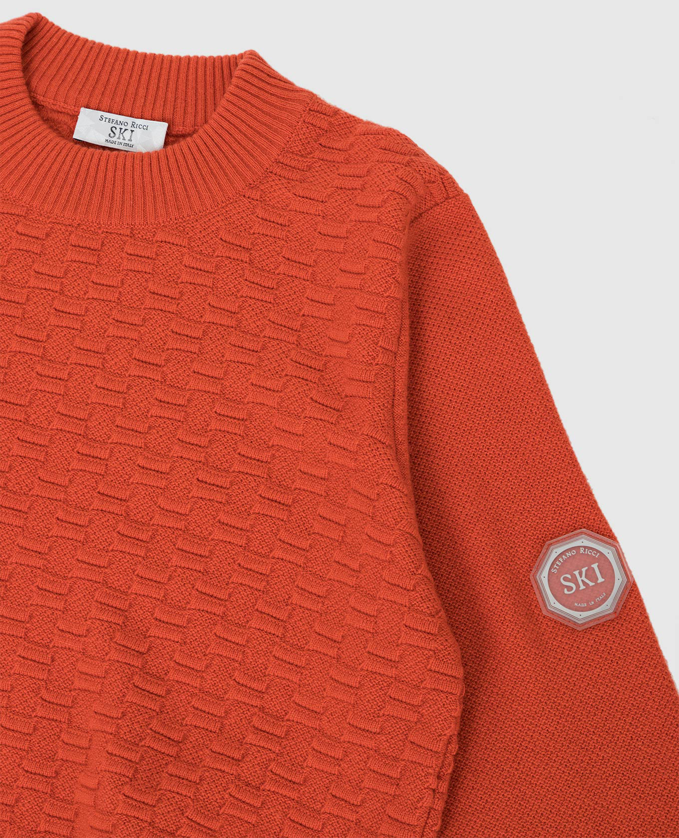 

Patterned cashmere sweater for children Stefano Ricci, Orange