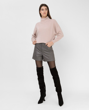 Simonetta Ravizza Zinnia gray leather shorts ZINNIA