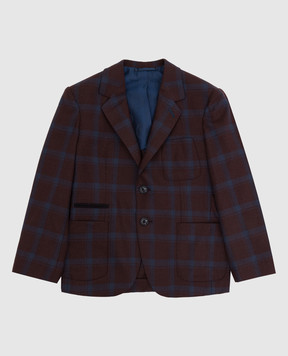 Stefano Ricci Children's plaid wool blazer Y1RSGD23T1HC3486