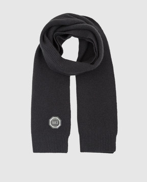 Stefano Ricci Children's dark gray cashmere scarf KYS8300SCISY6480