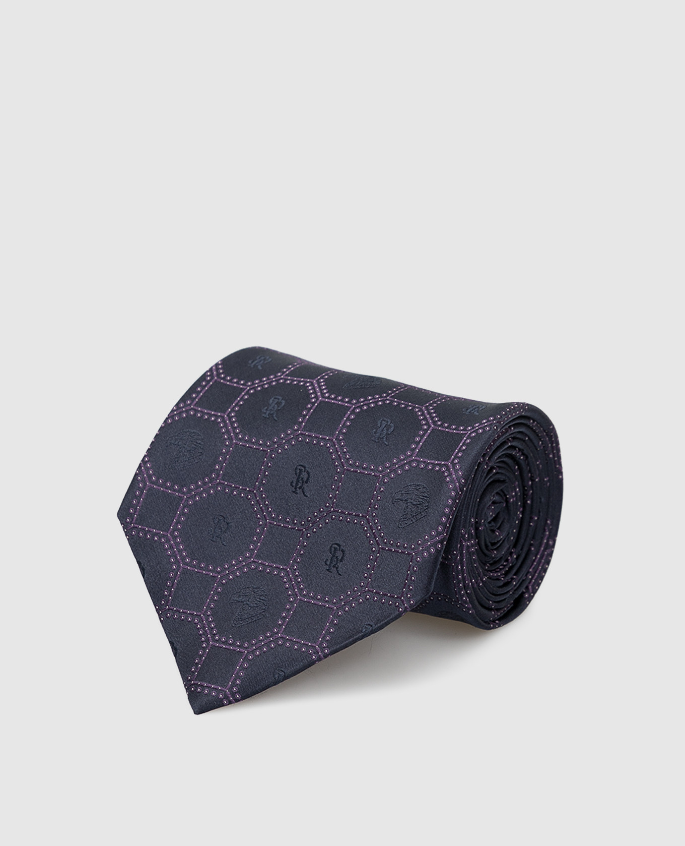 

Silk tie with logo pattern Stefano Ricci, Blue