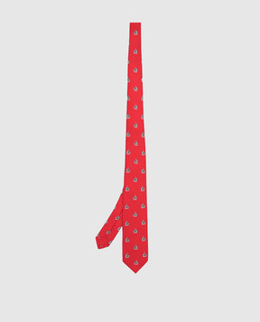 Stefano Ricci Children's red silk set of patterned tie and shawl YDHNG600