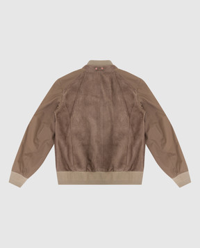 Stefano Ricci Children's beige suede and silk jacket YAJ7200060SUEUT1