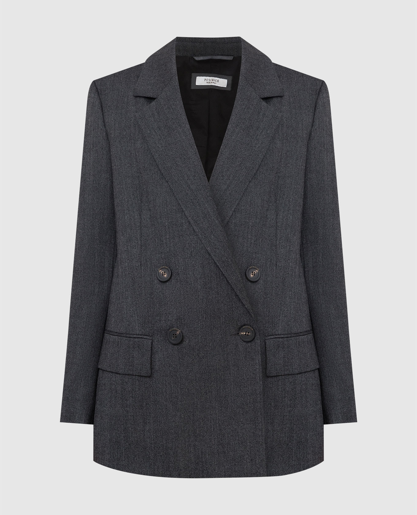 Charcoal wool double-breasted jacket peserico