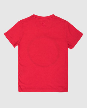 Stefano Ricci Children's red t-shirt with embroidery YNH8400340803