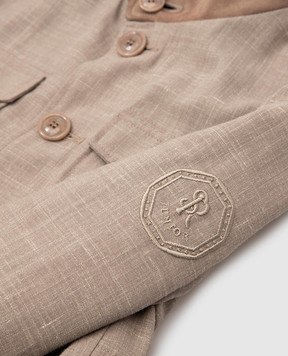 Stefano Ricci Children's dark beige wool, silk and linen jacket YAJ7200040WKL901