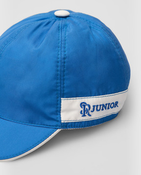 Stefano Ricci Children's blue silk cap with logo YVF5347SETEC1