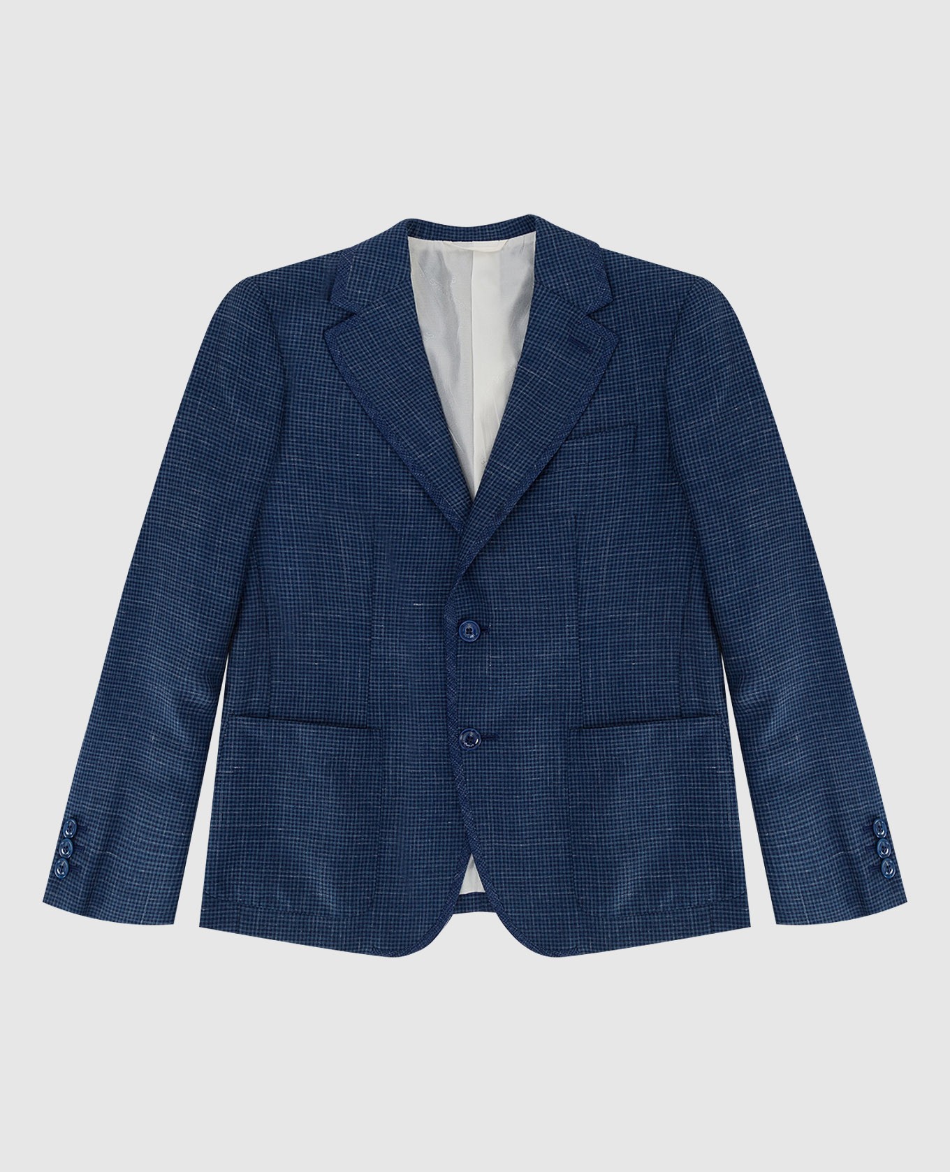 Checked cashmere, silk and linen children's jacket stefano ricci
