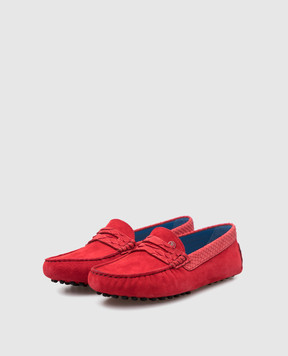 Stefano Ricci Children's red moccasins in suede and python leather YRU02G830SDPT