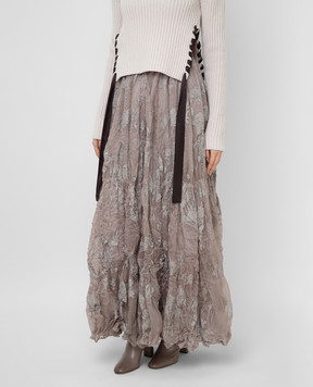 NINA RICCI Beige silk skirt 20HCJU009SE1346