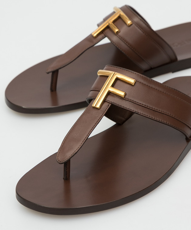 【23AW NEW】 TOM FORD_men / Tバー レザー サンダル / Brown 23AW NEW】 TOM FORD_men / Tバー レザー サンダル / Brown サンダル