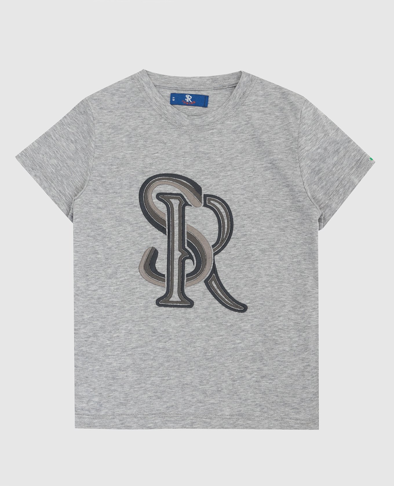 

Children's light gray t-shirt with monogram embroidery Stefano Ricci, Grey