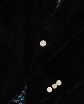 Stefano Ricci Children's black velor jacket Y1RF372RICCT800