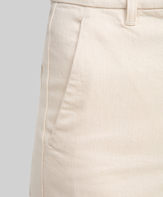 パンツ Max Mara Beige Sesame Vita Elasticizzata Due Tasche Laterali Slim-fit stretch cotton and viscose trousers, beige