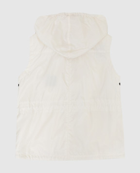 Stefano Ricci Children's light beige silk vest with a patch YUJ7200020SETEC1