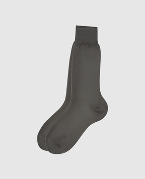 Stefano Ricci Gray ribbed socks C009UN0006C009UN