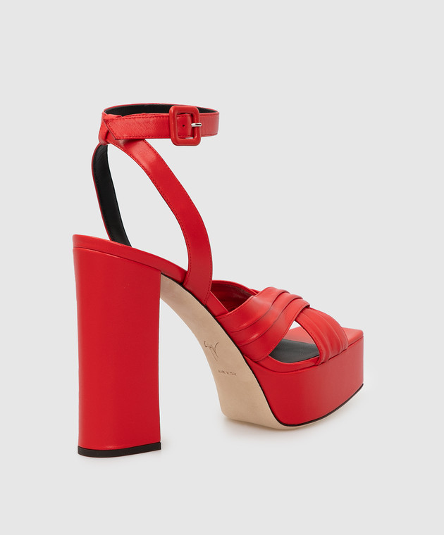 Giuseppe Zanotti - Red leather sandals E100016004 - shop  display picture 2
