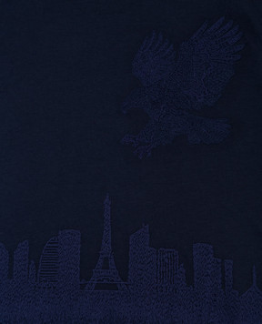 Stefano Ricci Children's dark blue t-shirt with embroidery YNH84001PS803