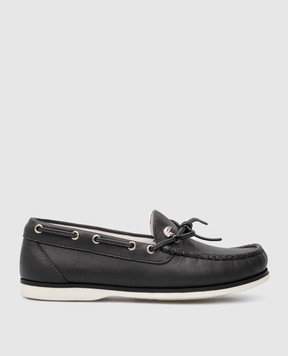 Stefano Ricci Children's patterned graphite leather tops YRU02G8004VTSA
