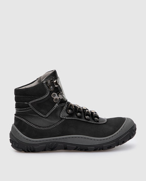 Stefano Ricci Children's black leather boots YRU6SG801NAVH