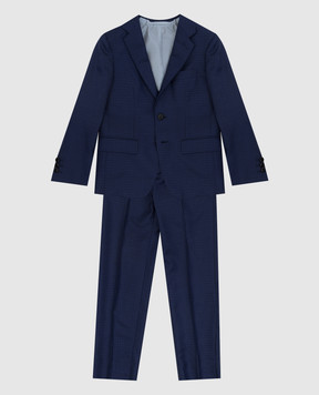 Stefano Ricci Checked wool and silk children's suit Y1SF732900CO02HC
