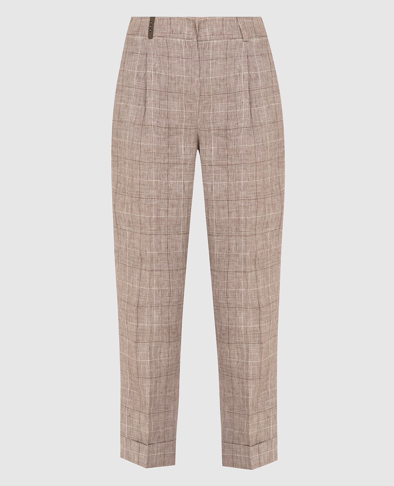 

Windsor check linen trousers Peserico, Beige