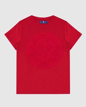 Stefano Ricci Children's red t-shirt with embroidery YNH9200050803