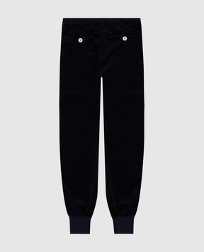 Stefano Ricci Children's dark blue velor joggers YAT6S40030RS0002
