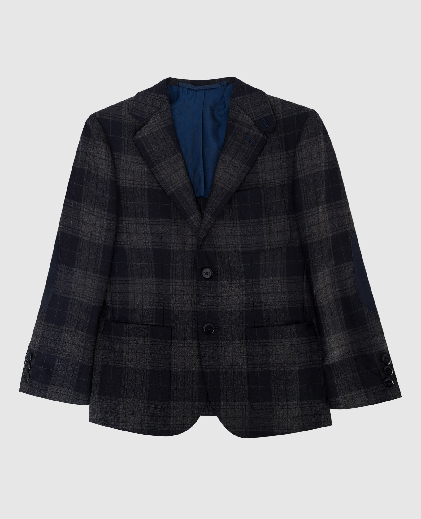 

Children's plaid wool blazer Stefano Ricci, Серый