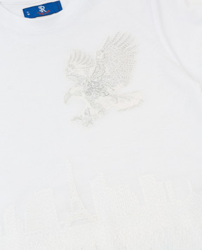 Stefano Ricci Children's white t-shirt with embroidery YNH84001PS803