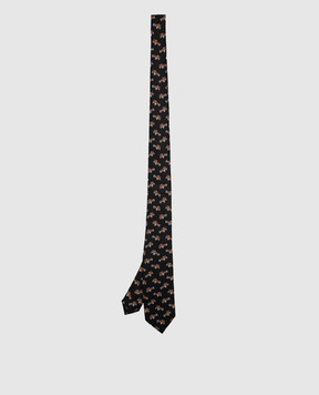 Stefano Ricci Children's black silk set of patterned tie and shawl YDHNG700