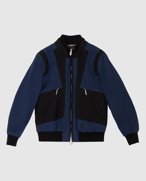 Stefano Ricci Children's dark blue silk jacket YDJ01002904502