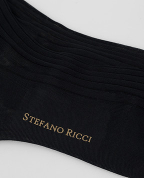 Stefano Ricci Navy blue ribbed socks C009UN0001C009UN