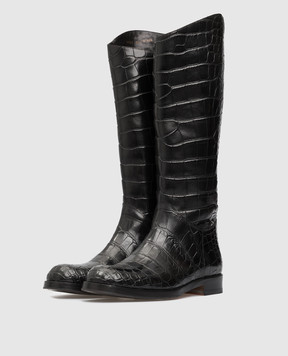 Santoni Black leather boots WCCA52151