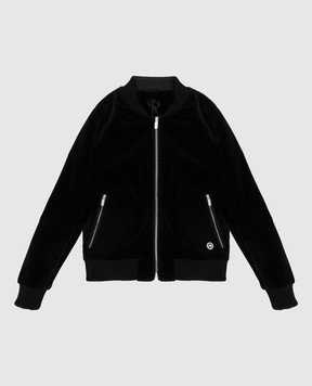 Stefano Ricci Children's velor bomber jacket with suede inserts YDJ7400020CT800