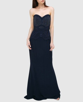 Rachel Gilbert Navy blue silk dress 60014