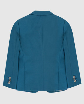 Stefano Ricci Children's turquoise wool jacket Y1RF376000HC3054