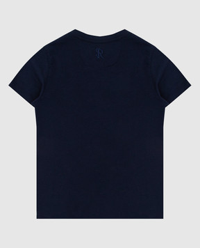 Stefano Ricci Children's dark blue t-shirt with embroidery YNH8400140803