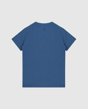 Stefano Ricci Children's blue t-shirt with embroidery YNH8200130803