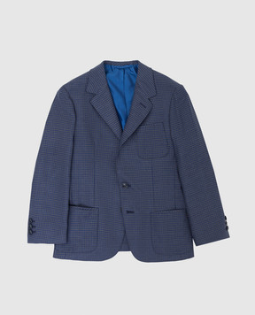 Stefano Ricci Patterned wool and silk children's blazer Y1RSGD2303HC3626