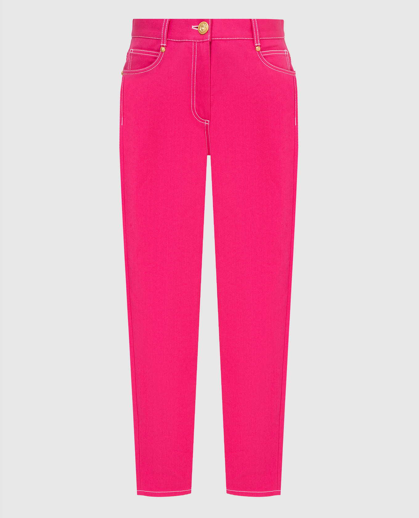 

Mom jeans with logo embroidery Balmain, Pink