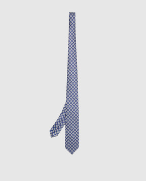 Stefano Ricci Children's blue silk set of patterned tie and shawl YDH27025