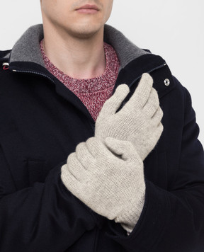 Brunello Cucinelli Light gray cashmere gloves M2293118