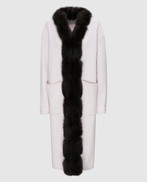 Real Furs House Light beige coat CSR01