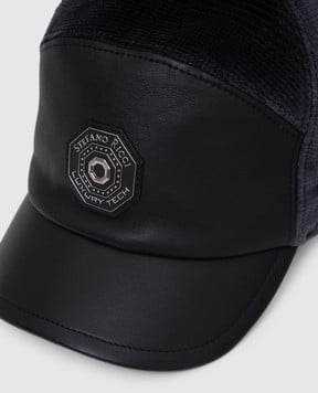 Stefano Ricci Children's cap with leather inserts YCV14NP11ECO001I