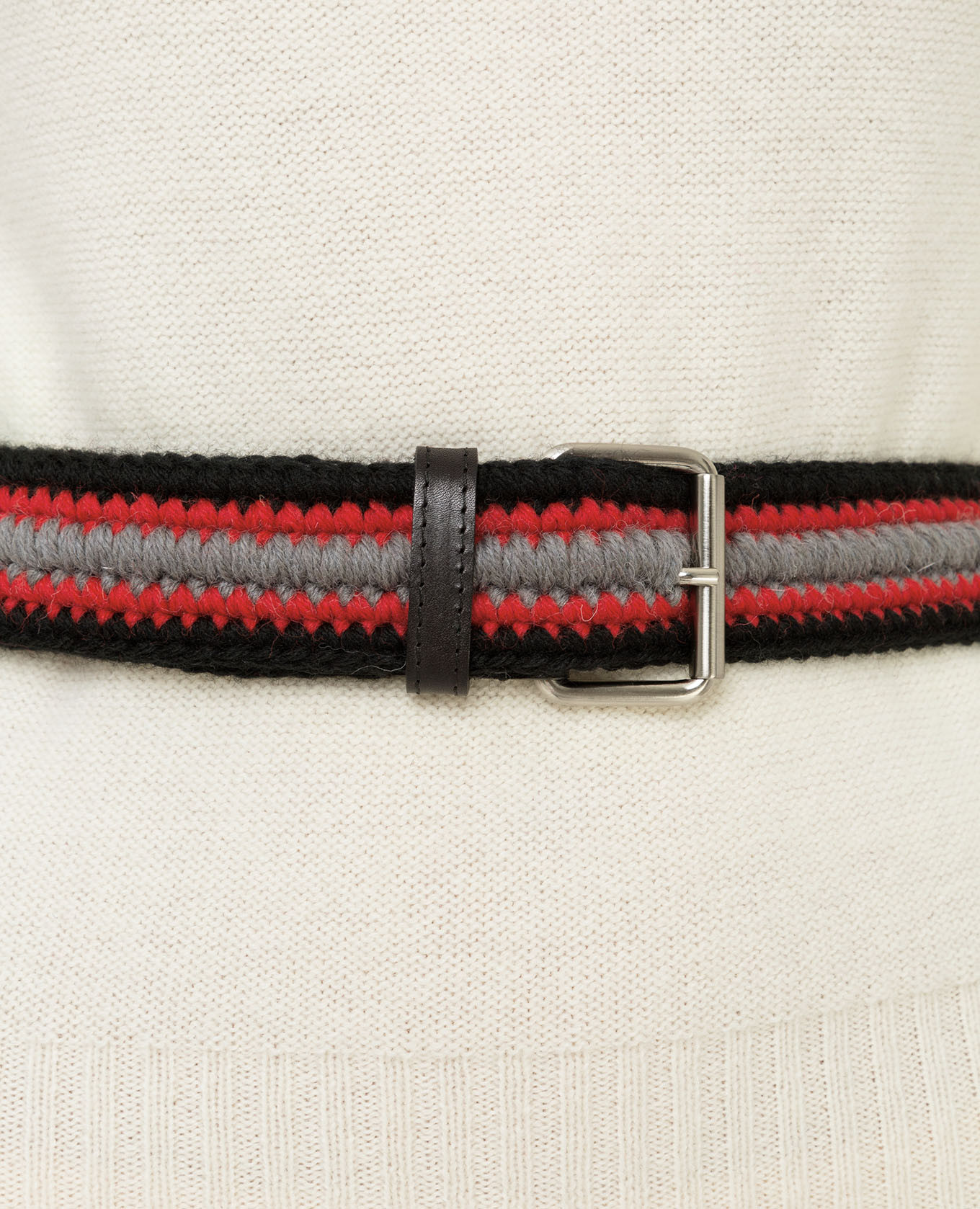 Red knitted belt Philosophy di Lorenzo Serafini 4