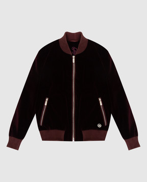 Stefano Ricci Children's burgundy velor jacket YDJ7400020CT800